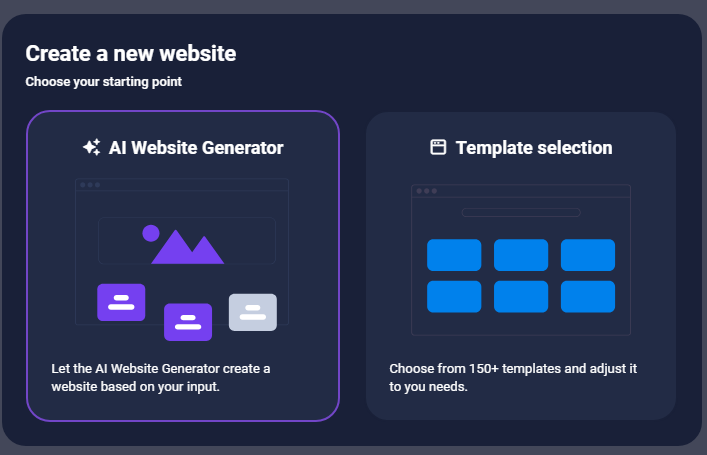 Sitejet Builder veebiehitaja vaade