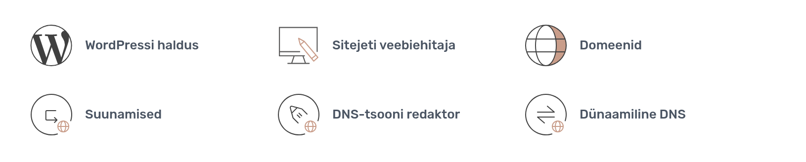 cPaneli Domeenid-jaotis, kus asub DNS-tsooni redaktor